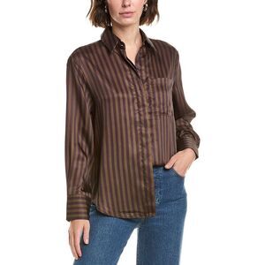 Colette Rose Womens  Button Top, Brown